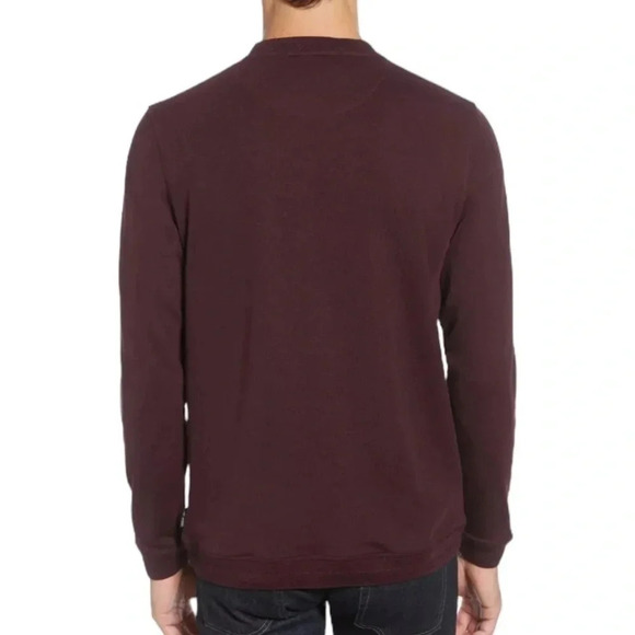 Ted Baker London Tricks Slim Fit Quilted Jersey Sweatshirt Burgundy Size XXL - Picture 3 of 11